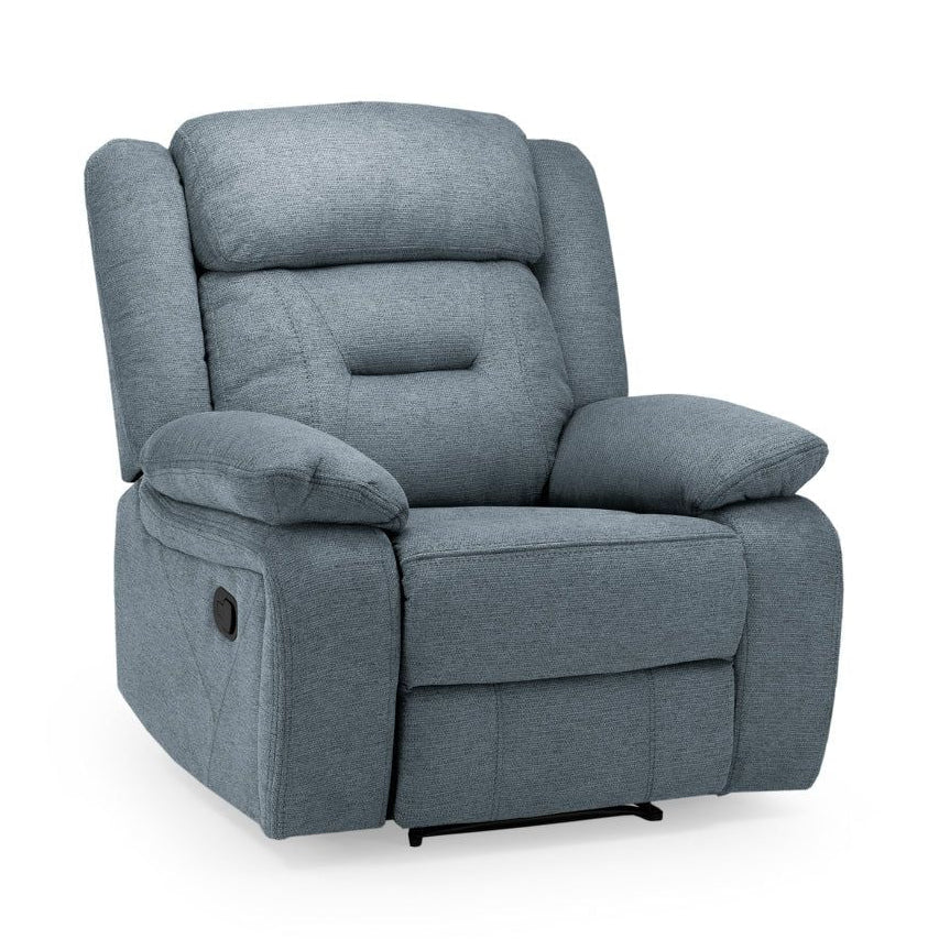 Gray recliner chair on a white background